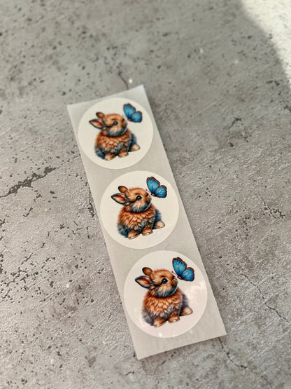 Sticker Ostern Hase mit Schmetterling 10 Stk.