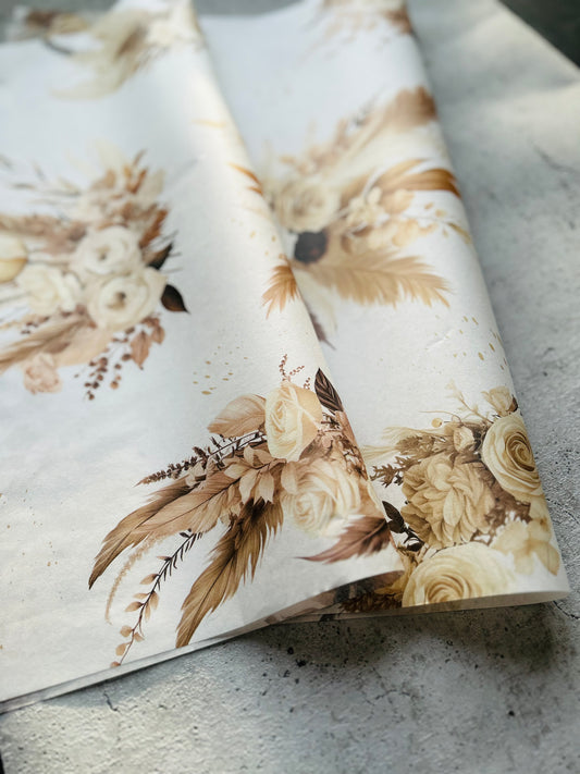 Seidenpapier • BOHO vintage Flower • 10 Blatt