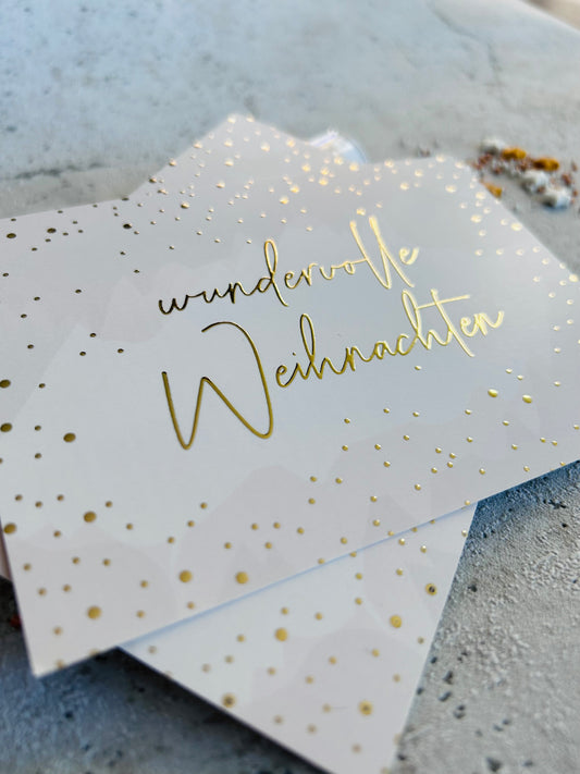 Karte  • wundervolle Weihnachten • beige