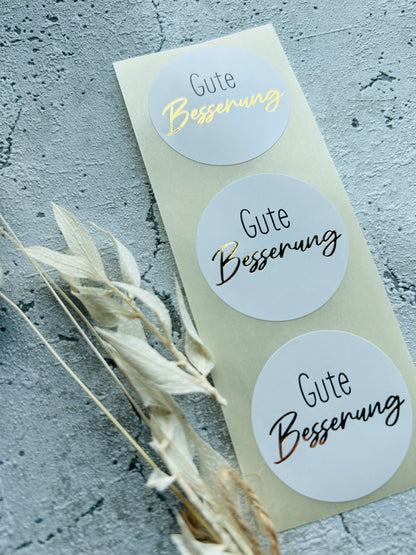 Sticker • Gute Besserung• 10 Stk Goldveredlung