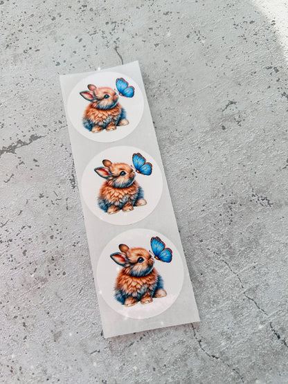 Sticker Ostern Hase mit Schmetterling 10 Stk.