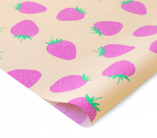 Seidenpapier mit nude Erdbeeren