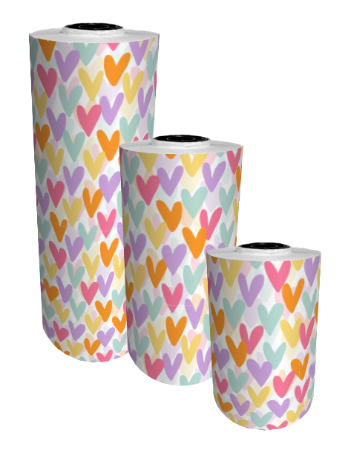 Seidenpapier Rolle Big Hearts bunt