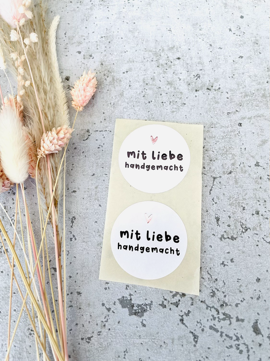 Sticker •mit Liebe handgemacht • 10 Stk.