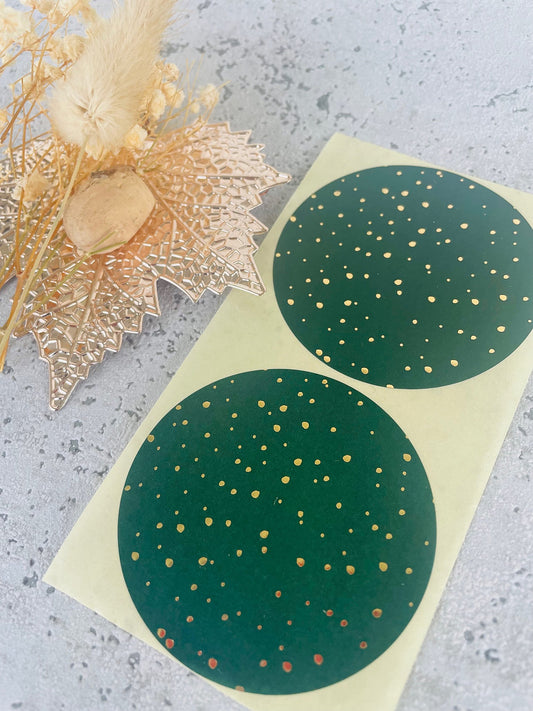 Sticker green dots gold xxl 10 Stk