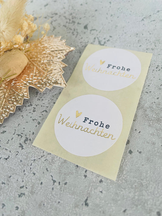 Sticker Frohe Weihnachten gold 10 Stk