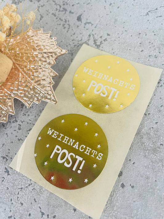 Sticker WeihnachtsPost gold 10 Stk