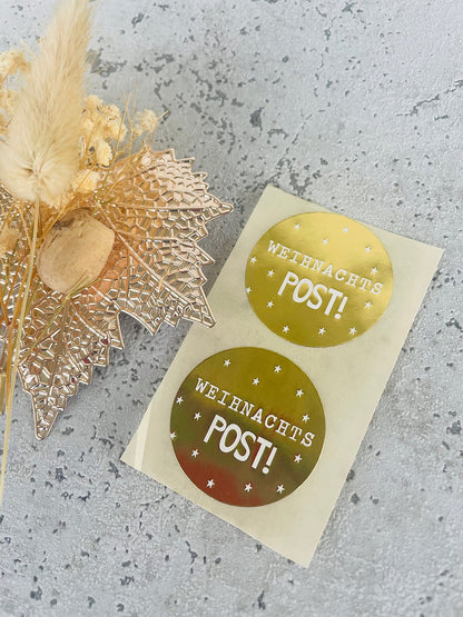 Sticker WeihnachtsPost gold 10 Stk